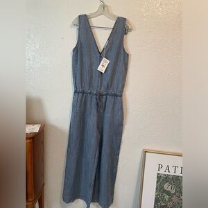 Faux denim jumpsuit